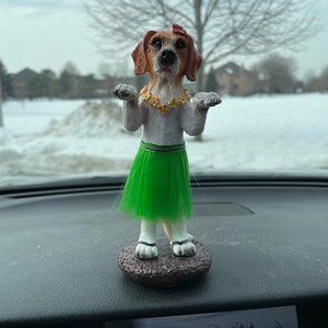 Dashboard Hula Dog Beagle Figurine Bobblehead